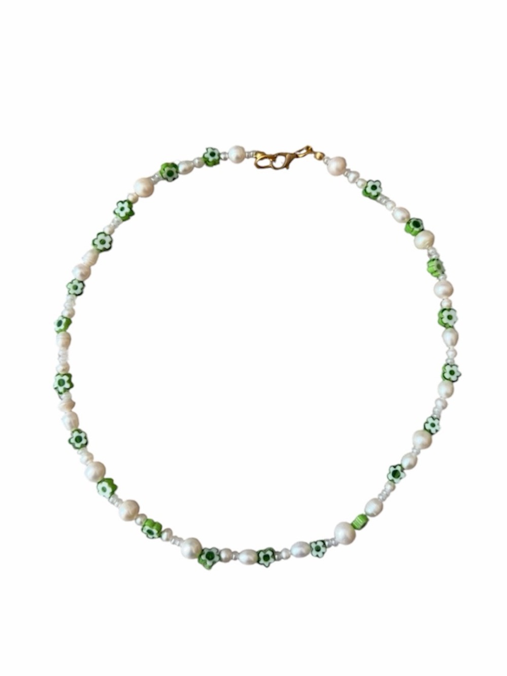 Shaye Lily Jewelry green and pearl beaded necklace